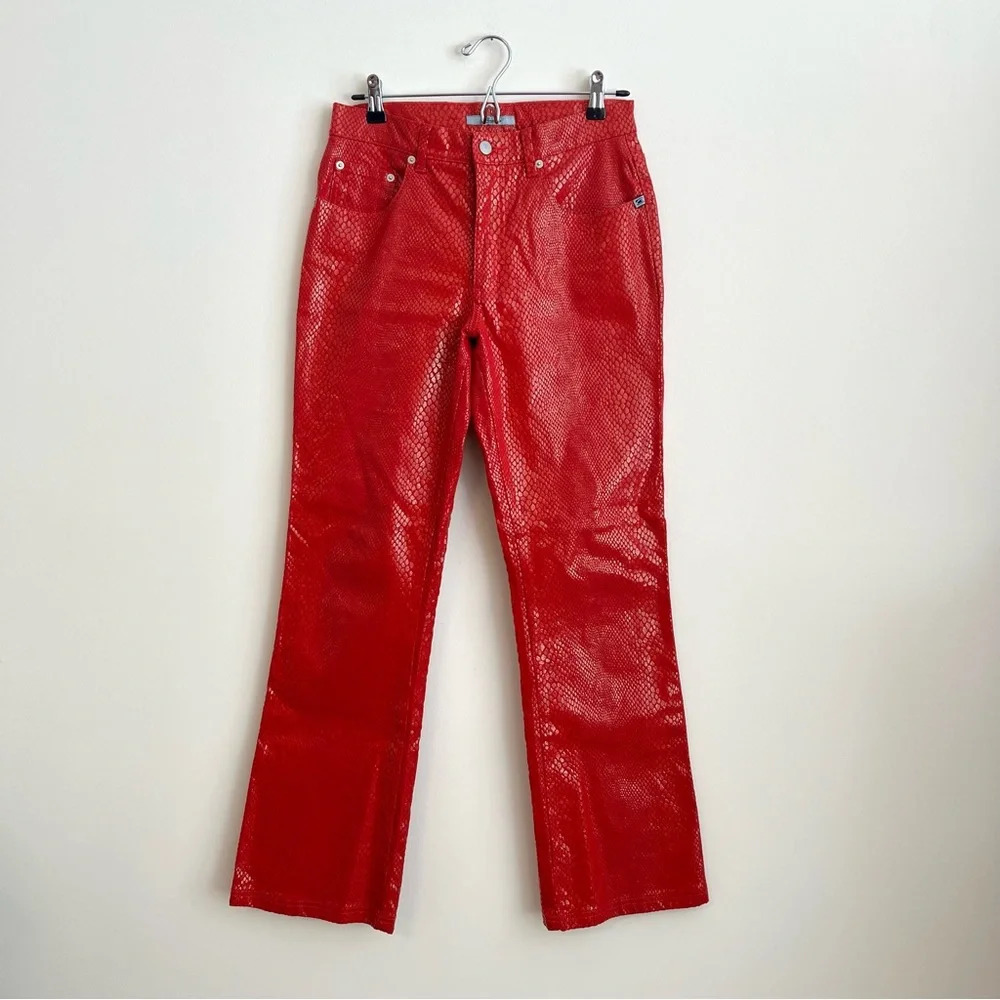 Y2k Candies Red Snakeskin Faux Leather Pants